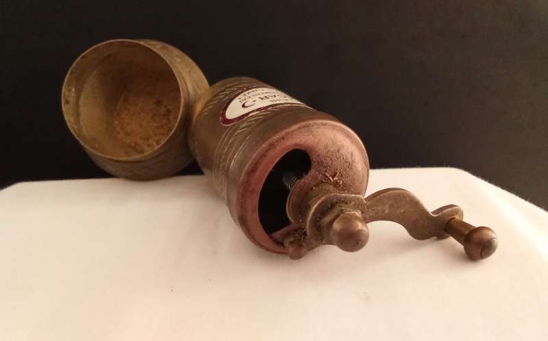 Vintage Turkish Brass Grinder for Coffee Pepper or Spices