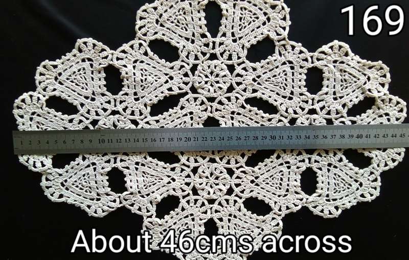 Beautiful beige crocheted doily - about 46cms across