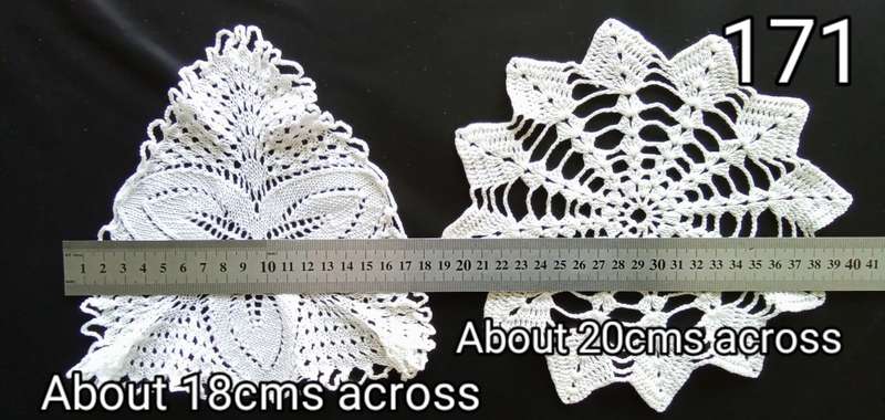 Two Beautiful small white crocheted doilies