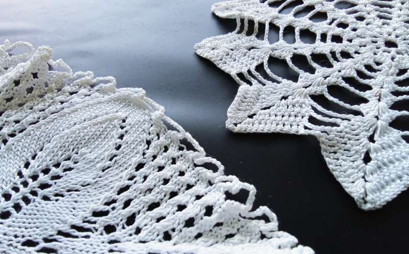 Two Beautiful small white crocheted doilies