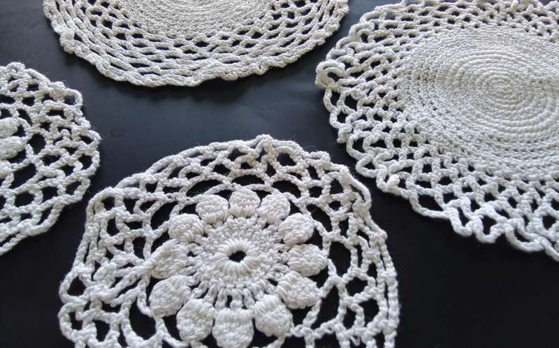 Lot of Four lovely vintage doilies