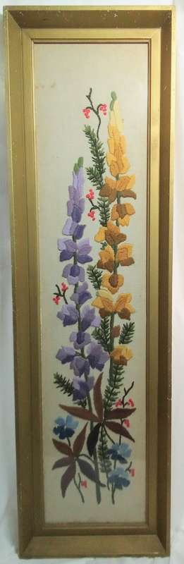 Exquisite vintage framed embroidery