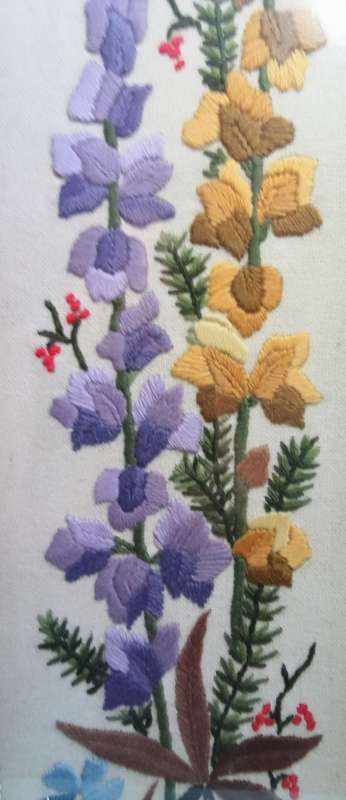 Exquisite vintage framed embroidery