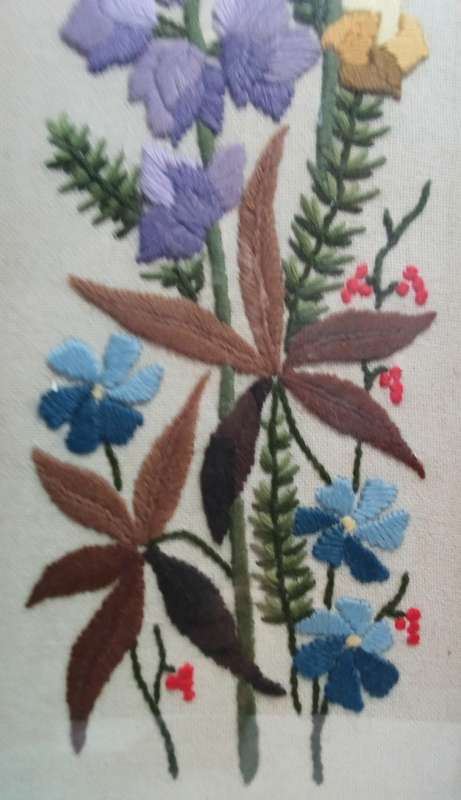 Exquisite vintage framed embroidery