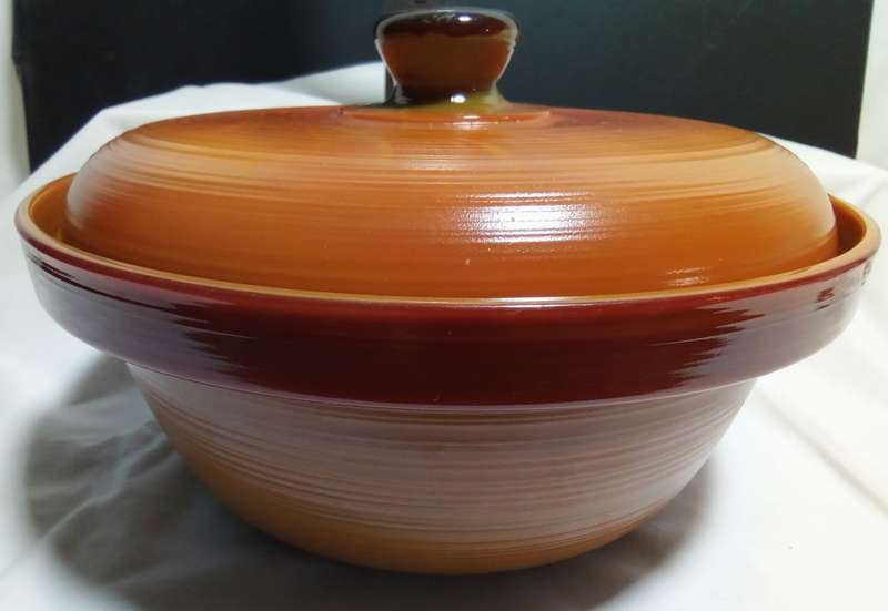 Stunning Vintage Arcopal Volcan Rustique glass Casserole