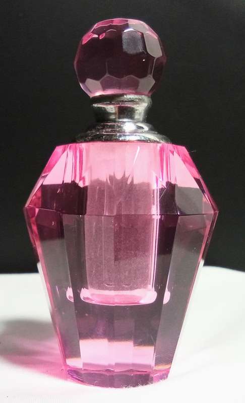 Vintage crystal glass perfume bottle