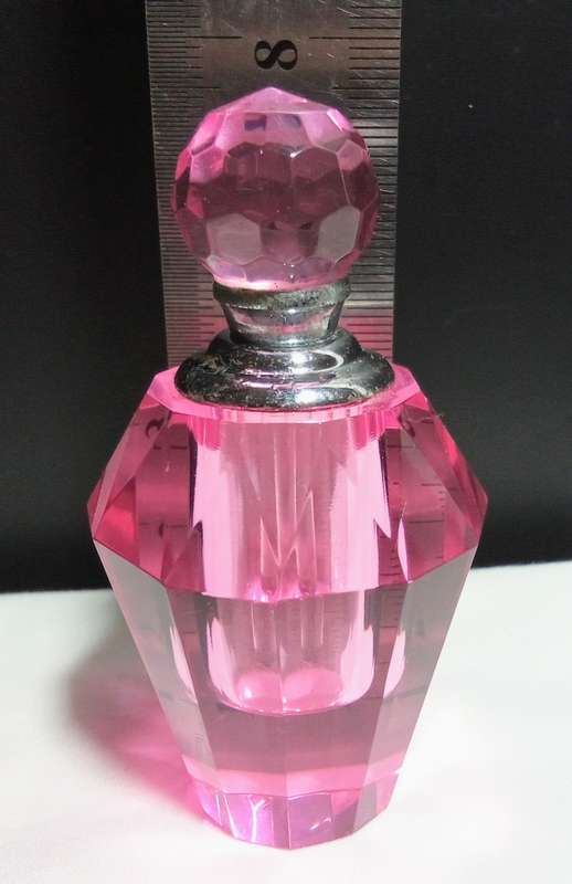Vintage crystal glass perfume bottle