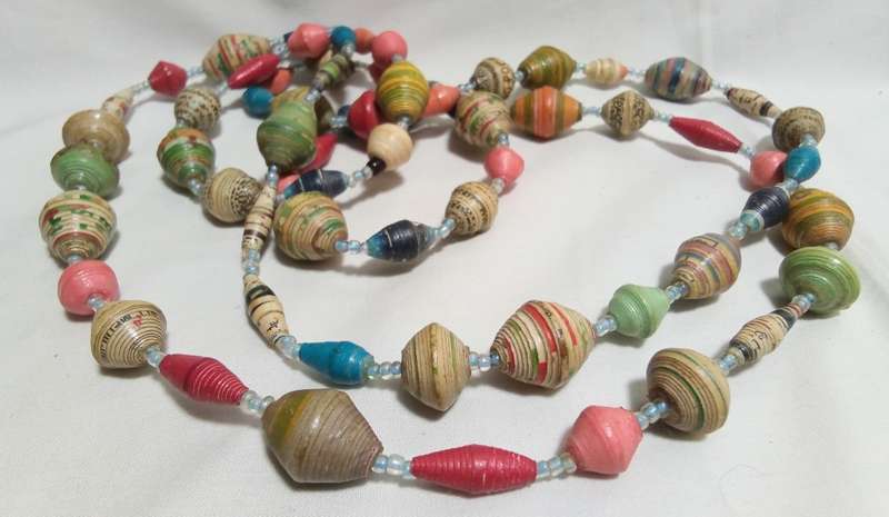 Pretty paper bead necklace
