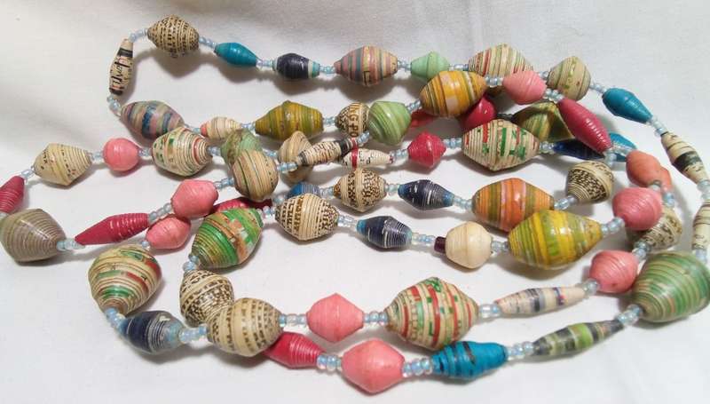 Pretty paper bead necklace