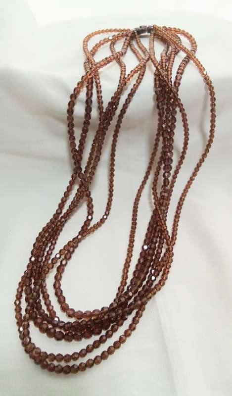 Exquisite Vintage brown Swarovski crystal Necklace