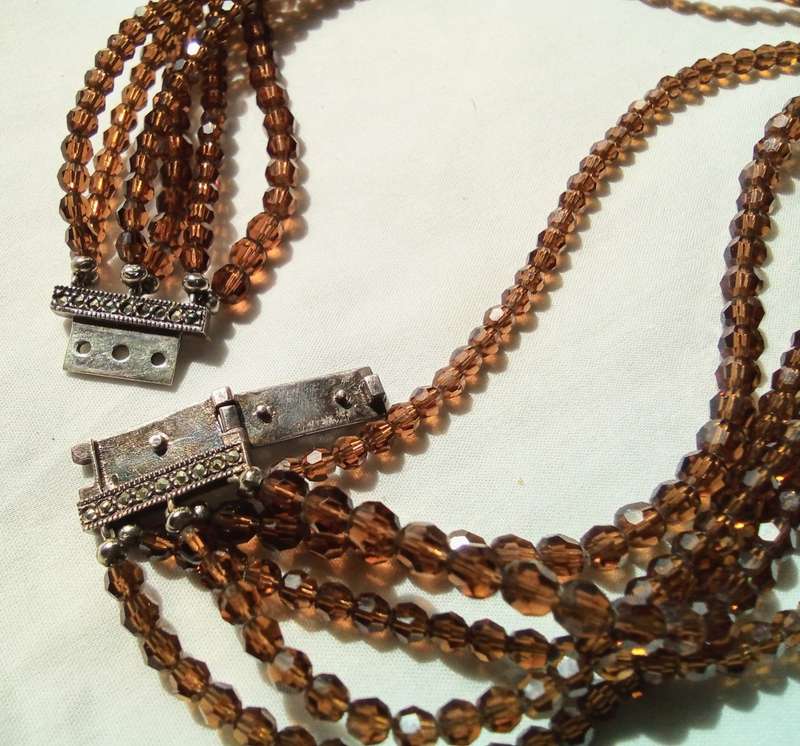 Exquisite Vintage brown Swarovski crystal Necklace