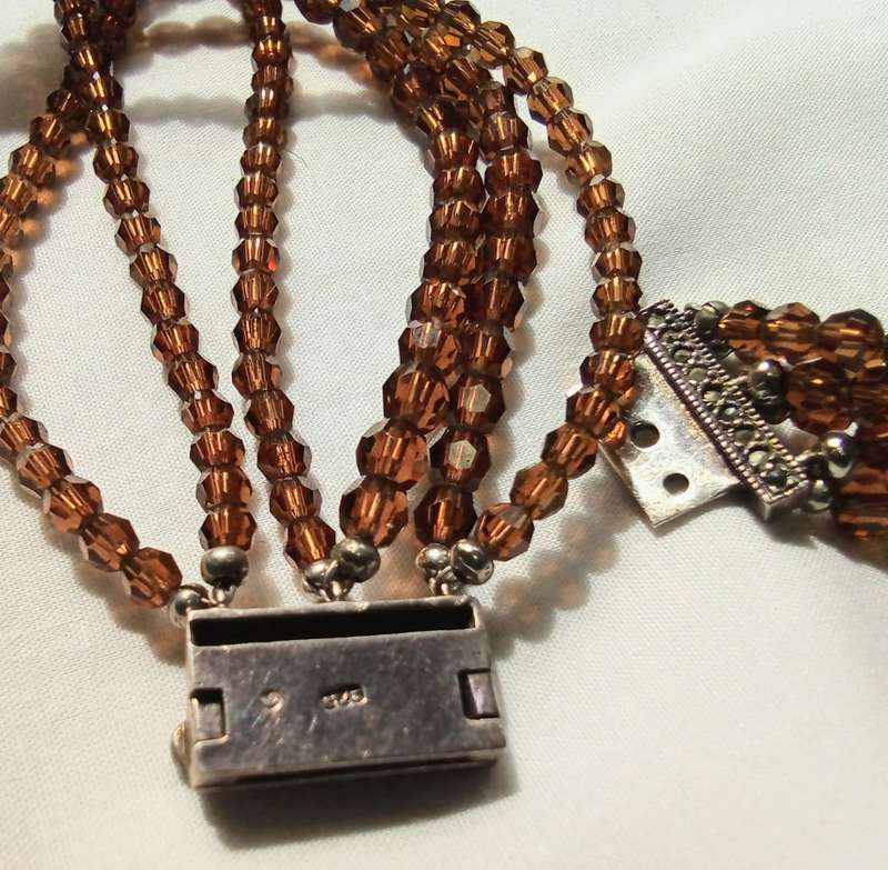 Exquisite Vintage brown Swarovski crystal Necklace
