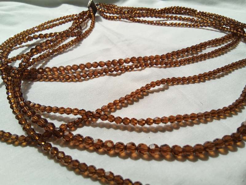 Exquisite Vintage brown Swarovski crystal Necklace