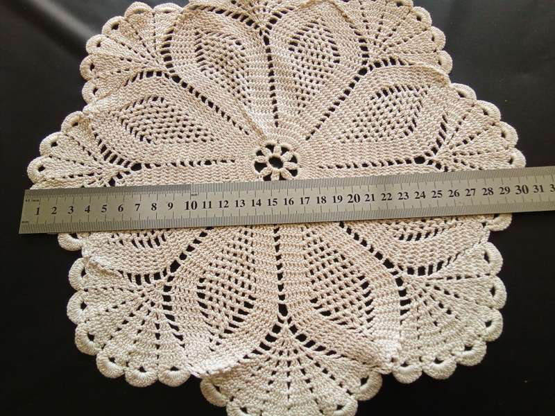 Stunning beige vintage crocheted doily