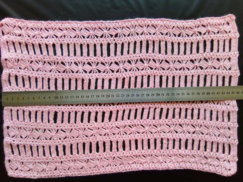 Lovely pink vintage crocheted tray cloth
