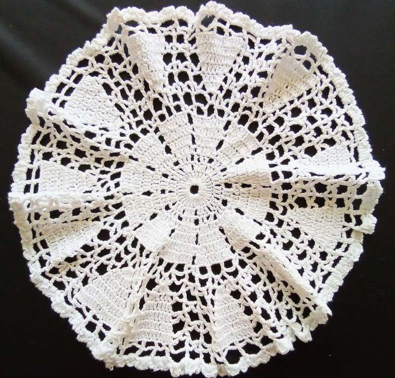 Beautiful white vintage crocheted doily