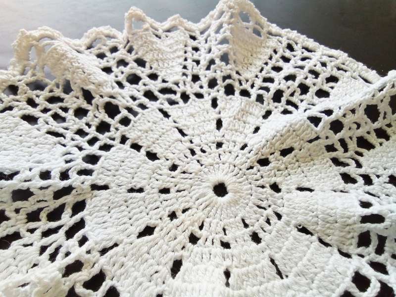 Beautiful white vintage crocheted doily