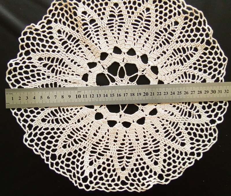 Pretty beige vintage crocheted doily