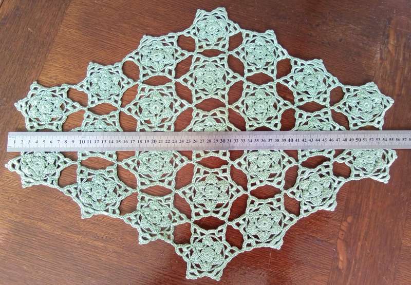 Lovely vintage green crocheted doily