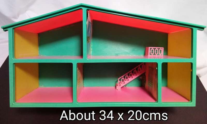 VINTAGE 1950`s BLUE BOX DOLL`S HOUSE Including FURNITURE AND FIGURES!!