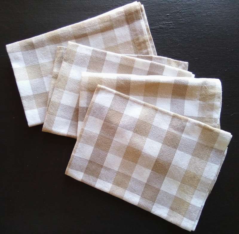 Four vintage cotton napkins