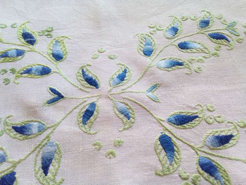 Lovely vintage embroidered tray cloth.