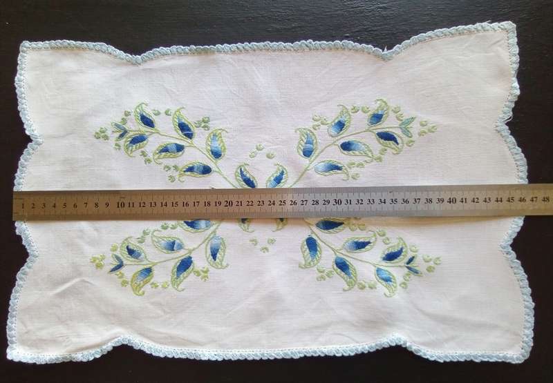 Lovely vintage embroidered tray cloth.