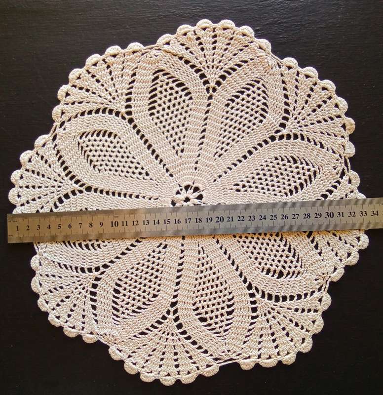 Stunning beige vintage crocheted doily