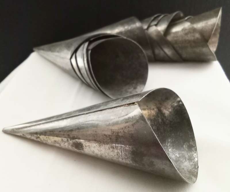 Twelve Vintage cream horn molds