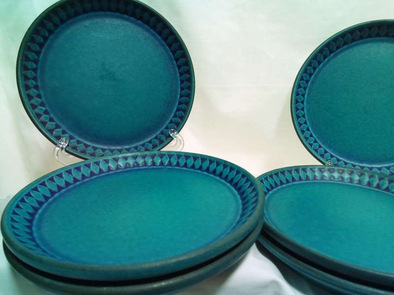 Six stunning vintage side plates - Ceramano, Hans Welling