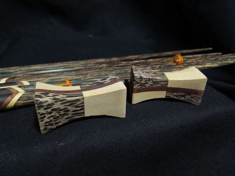 Natural Handmade Wood Chopsticks Set with Holders - Set of 6