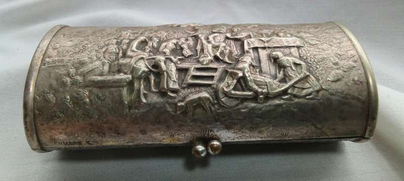 Antique Hans Jensen Denmark Silver Hinged Clasp Box c. 1900