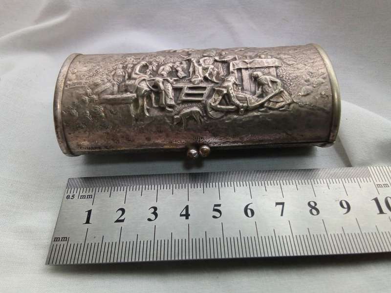Antique Hans Jensen Denmark Silver Hinged Clasp Box c. 1900
