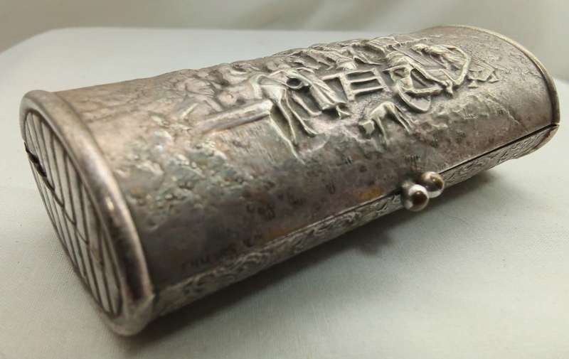 Antique Hans Jensen Denmark Silver Hinged Clasp Box c. 1900