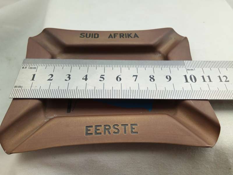 Presumed antique brass ashtray with the fourcolour flag