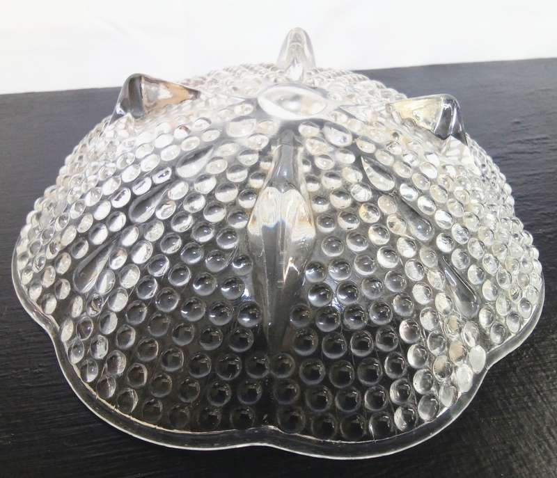 Stunning Hazel Atlas footed hobnail vintage glass bowl