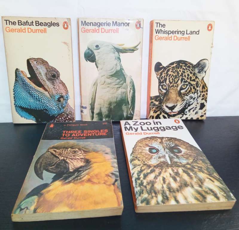 Five Gerald Durrell paperbacks published by Penguin