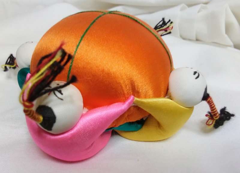 Chinese Vintage orange Round Pin Cushion - unused