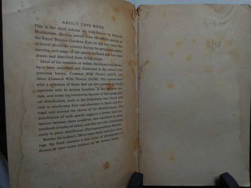 Uncommon Wild Flowers - John Hutchinson - First Edition 1950