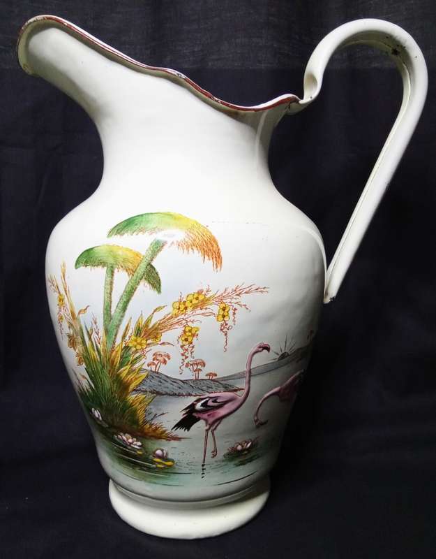 Most magnificent Antique enamel wash set