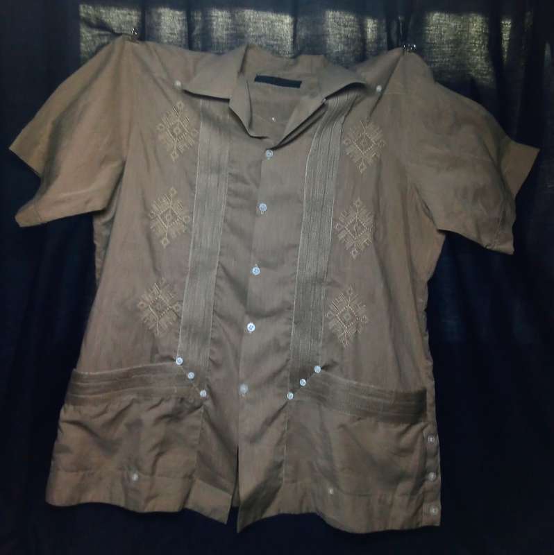 Vintage Cuban style GUAYA-TECA embroidered shirt