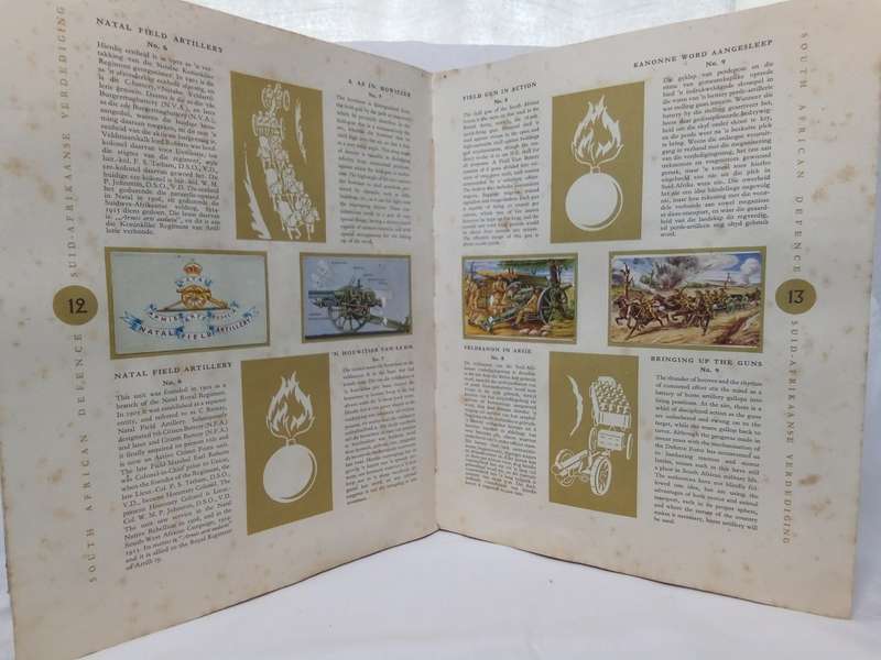 South African Defence Cigarette card collection book