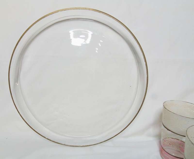Antique bohemian Moser lemonade set with glass tray