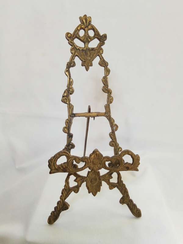 Vintage brass mini easel
