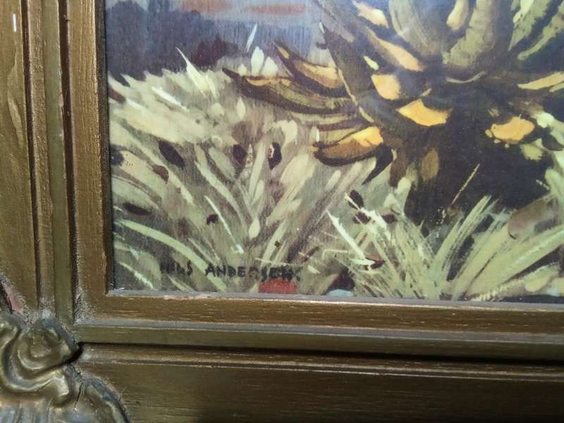 Stunning vintage high quality print in original frame by Nils Severin Andersen