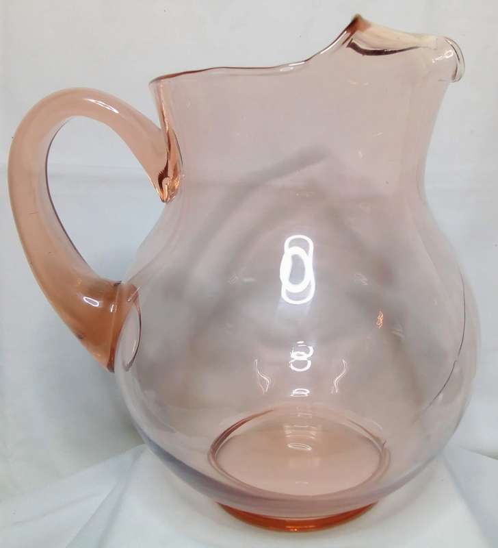 Stunning large 1930's Macbeth Evans pink depression glass pitcher