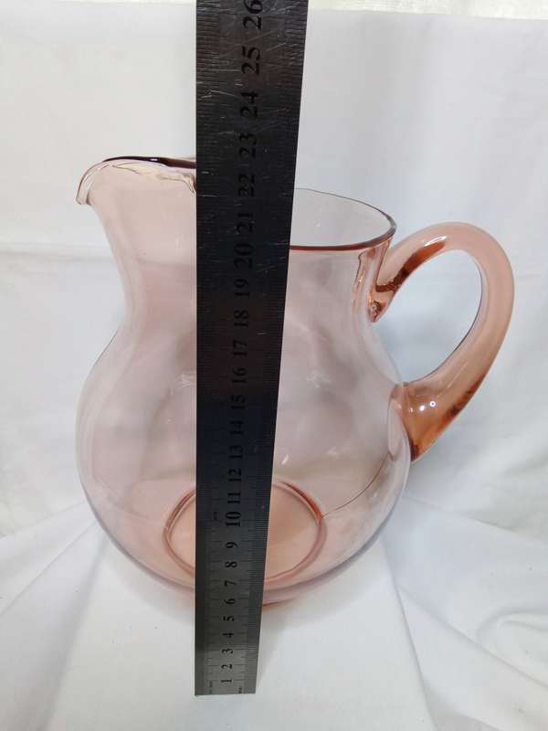 Stunning large 1930's Macbeth Evans pink depression glass pitcher