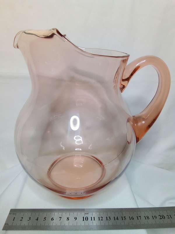 Stunning large 1930's Macbeth Evans pink depression glass pitcher