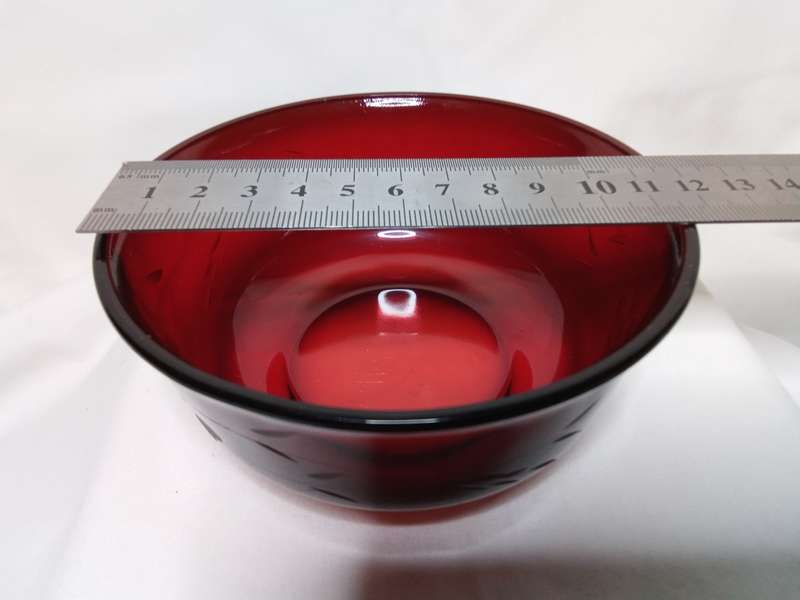 Small vintage Arcoroc red glass bowl