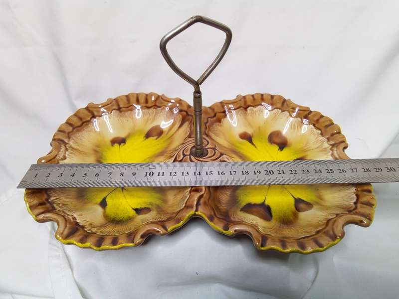 Stunning vintage 1970s Maddux of California pottery serving divided dish
